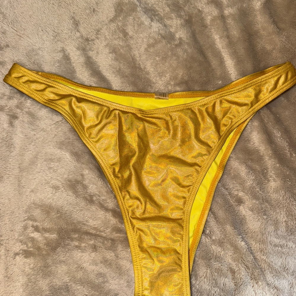 Shiny Gold Bikini Bottom - New